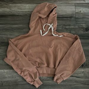 Coral crop top hoodie